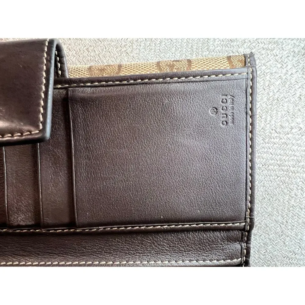 Authentic Gucci GG Canvas Heart Logo Continental Wallet Brown Monogram - Picture 11 of 15